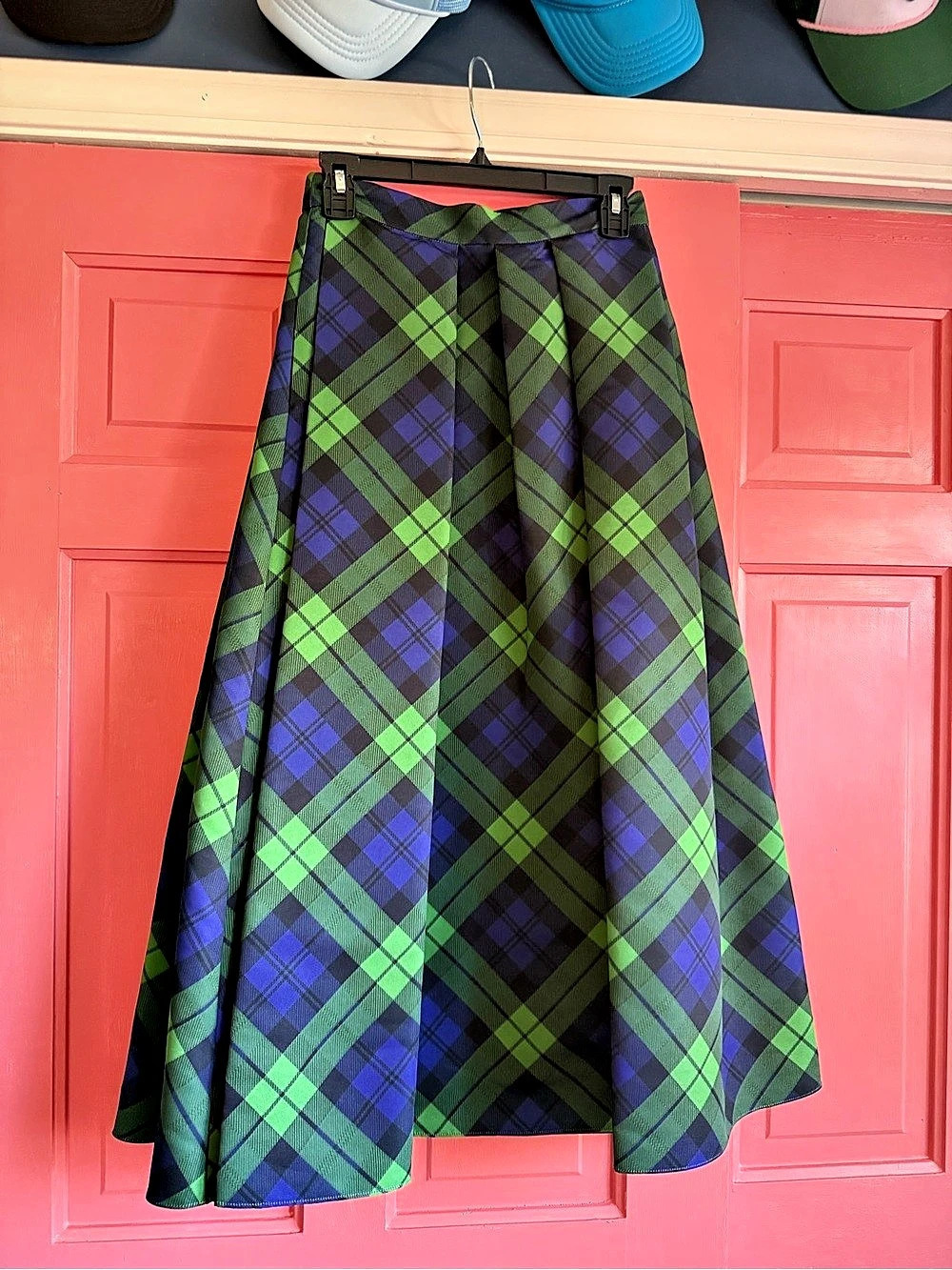 Sachin & Babi Lexie Skirt Plaid A-Line Skirt in Green & Blue Size 0 NWT